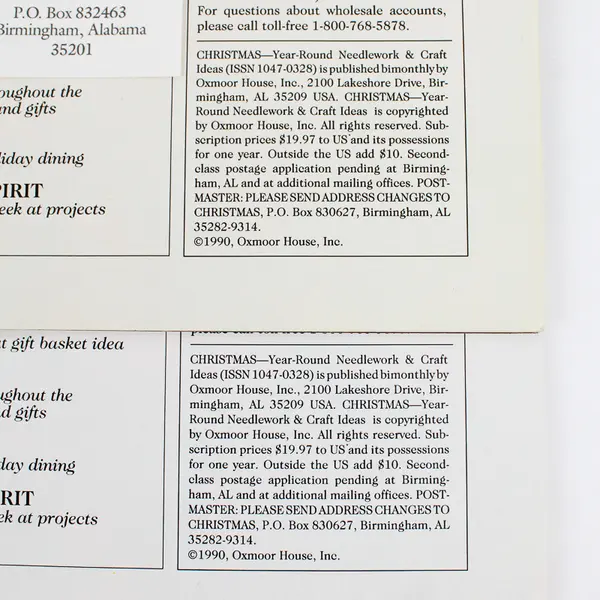 2 Christmas Year-Round Needlework & Craft Ideas Magazine Premier Issues 1990