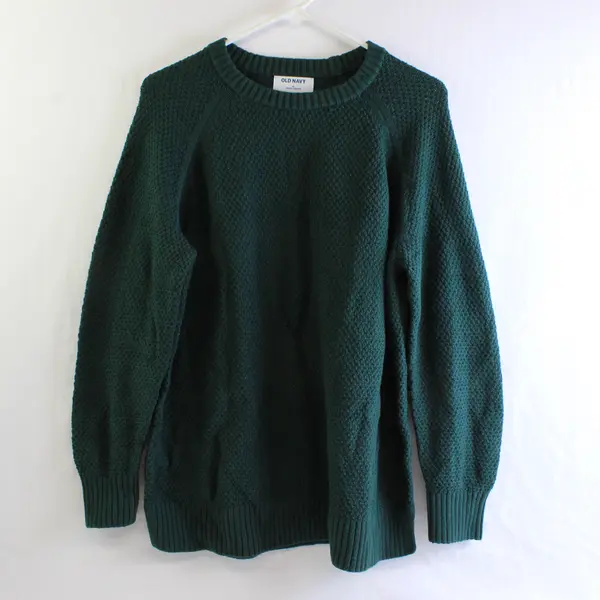 Old Navy Solid Forest Green Long Sleeve Knit Sweater Men's Medium