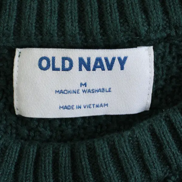 Old Navy Solid Forest Green Long Sleeve Knit Sweater Men's Medium