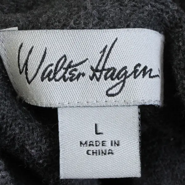 Walter Hagen Gray/Purple Long Sleeve Quarter Zip Sweater Men's Large