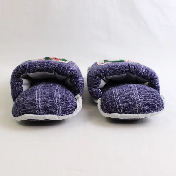 Handmade Purple With Elephant Fabric House Slippers One Size