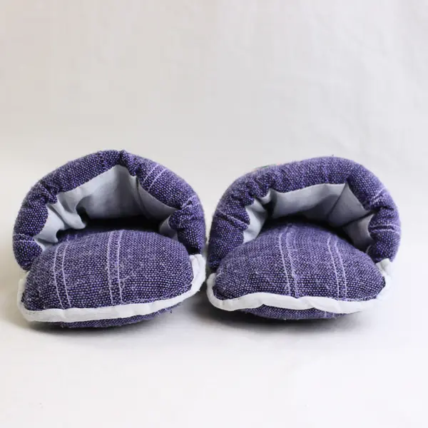 Handmade Purple With Elephant Fabric House Slippers One Size