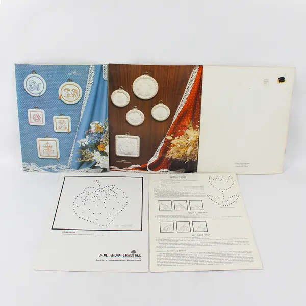 Vintage Lot of 5 Candlewicking Craft Booklets Patterns 1982 Good