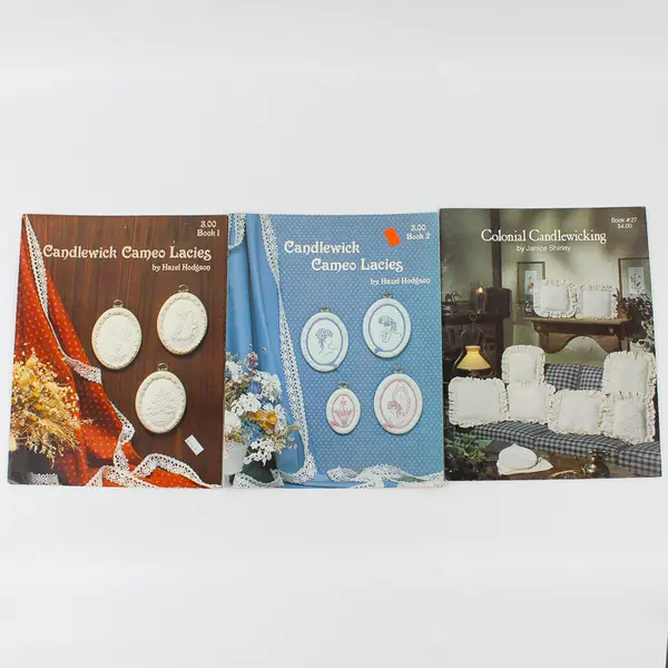 Vintage Lot of 5 Candlewicking Craft Booklets Patterns 1982 Good