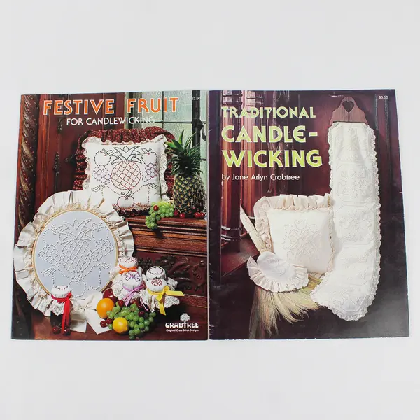 Vintage Lot of 5 Candlewicking Craft Booklets Patterns 1982 Good