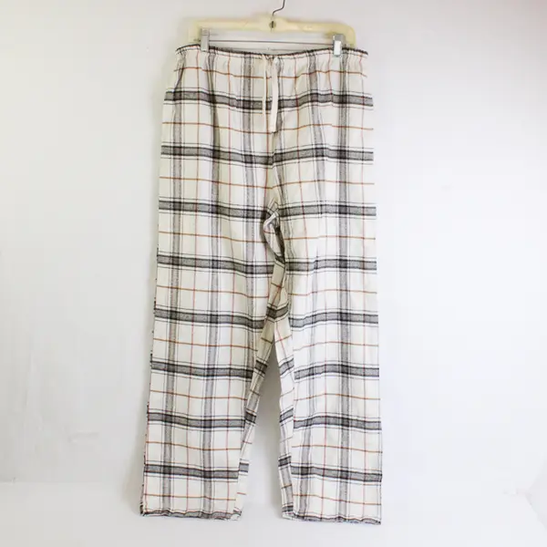 Northern Expedition Limited White/Gray Plaid Patterned Men's XL Pajama Pants