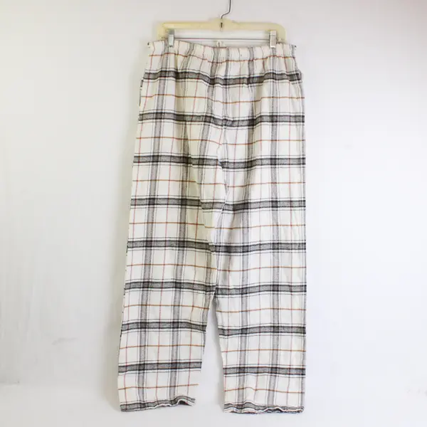 Northern Expedition Limited White/Gray Plaid Patterned Men's XL Pajama Pants