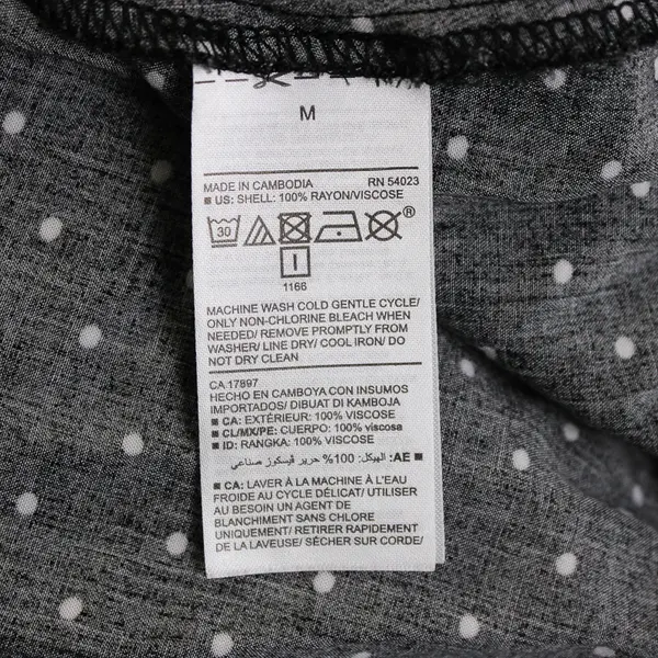 Old Navy White Polka Dot Black Knee-Length Flare Sleeve Dress Women's Medium