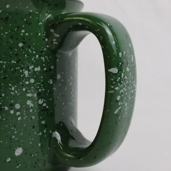 Alaska Green/White Marble Patterned Ceramic Mug With Handle 3.8" Tall