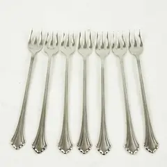 Set of 7 Oneida Rembrandt Stainless Cocktail/Seafood Forks