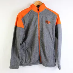 Champion OSU Beavers Gray and Orange Stand Collar Zip-Up Jacket Men's Small
