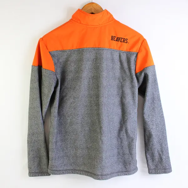 Champion OSU Beavers Gray and Orange Stand Collar Zip-Up Jacket Men's Small