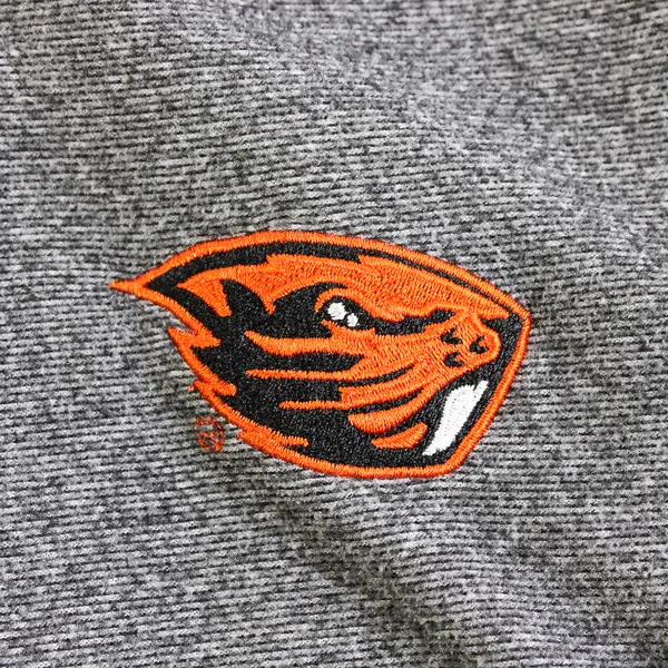 Champion OSU Beavers Gray and Orange Stand Collar Zip-Up Jacket Men's Small