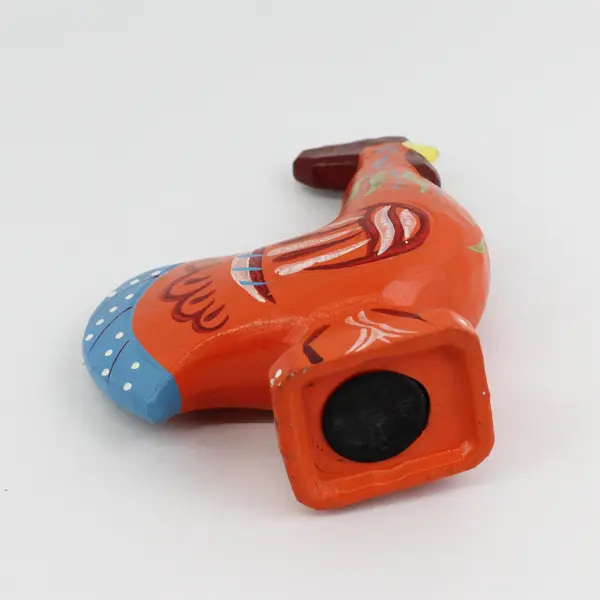 Vintage Orange Swedish Dala Rooster Coin Bank