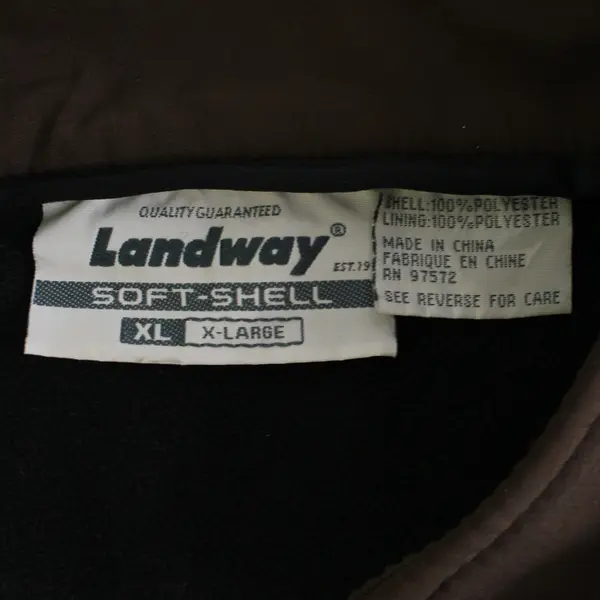 Landway Dark Brown Soft-Shell Fleece-Lined Zip-Up Jacket Men's XL