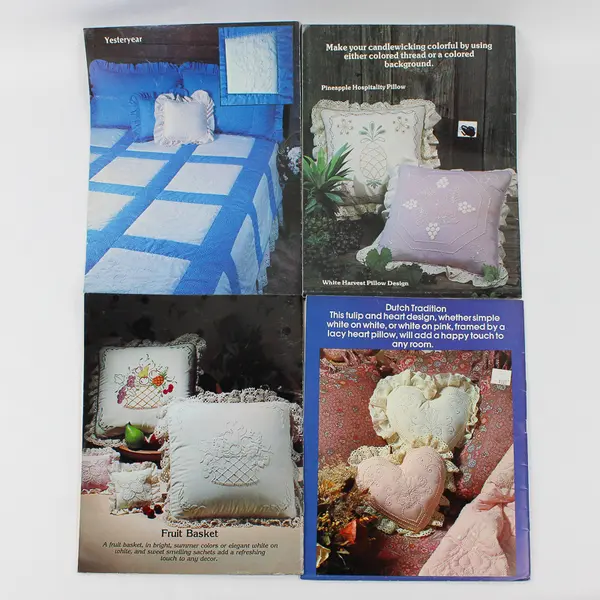 Vintage 1983 Plaid Enterprises Lot of 4 Candlewicking Craft Booklet Patterns