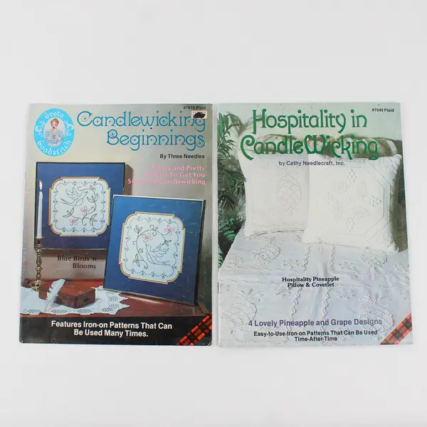 Vintage 1983 Plaid Enterprises Lot of 4 Candlewicking Craft Booklet Patterns