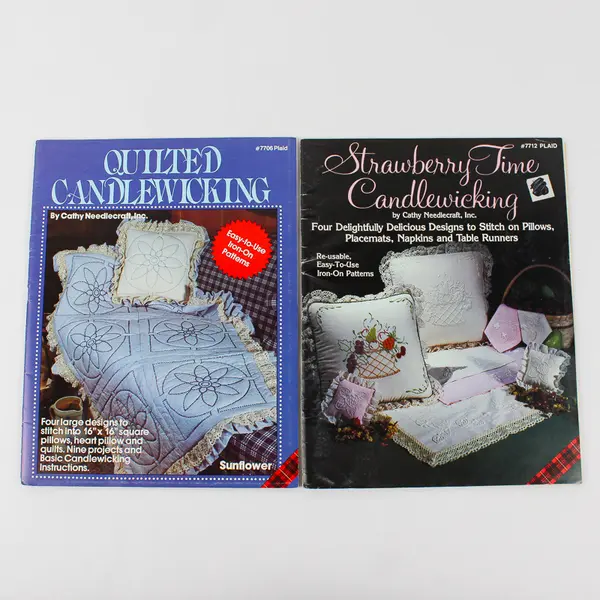 Vintage 1983 Plaid Enterprises Lot of 4 Candlewicking Craft Booklet Patterns