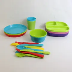RePlay BPA Free Kids' Set: Bowls, Plates, Trays, Cups & Utensils #888-222-3053