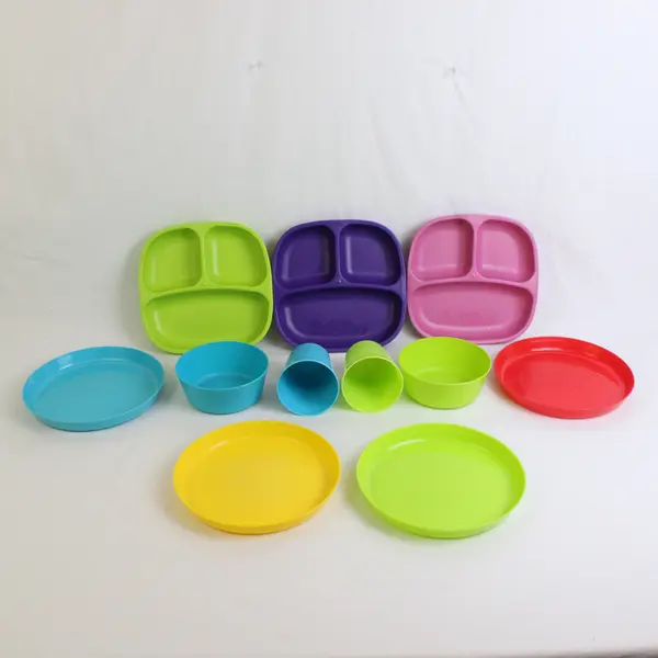 RePlay BPA Free Kids' Set: Bowls, Plates, Trays, Cups & Utensils #888-222-3053
