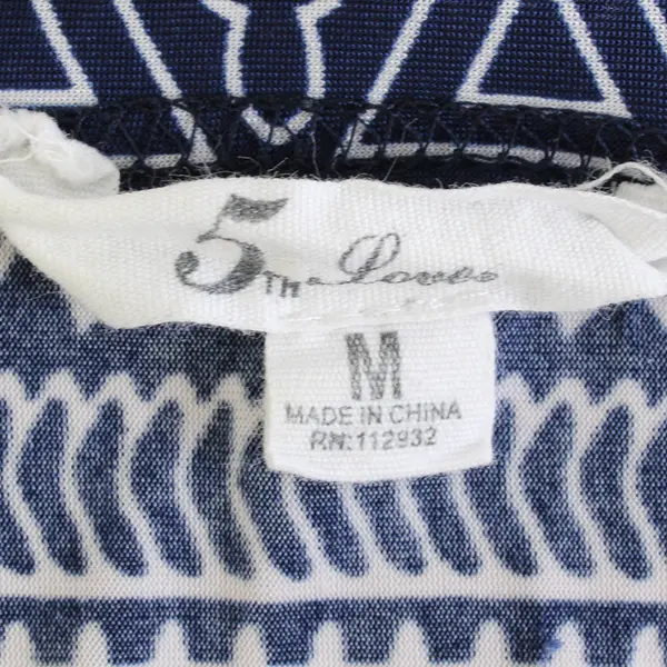 5th & Love Navy Blue and White Tribal Patterned Maxi Sundress Women's Medium