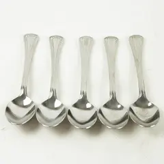 Set of 5 Hampton Silversmiths Stainless Place/Oval Soup Spoon