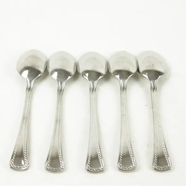 Set of 5 Hampton Silversmiths Stainless Place/Oval Soup Spoon
