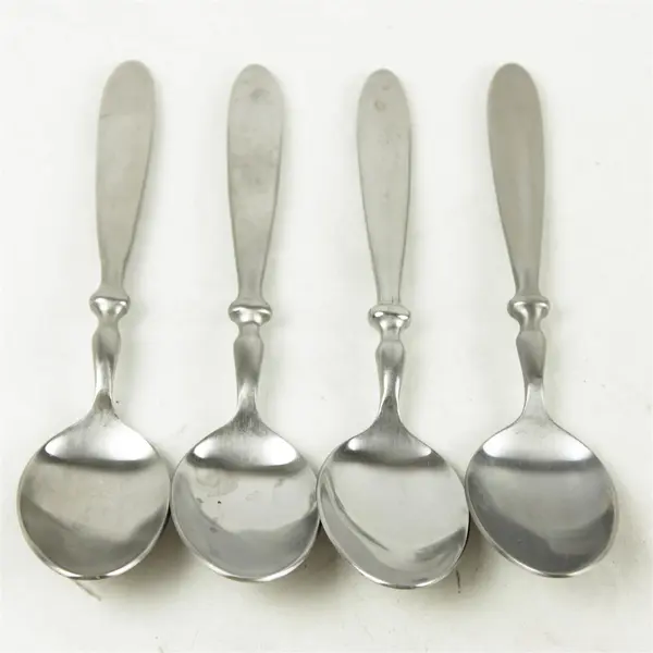 Set of 4 Hampton Silversmiths Stainless Place/Oval Soup Spoons