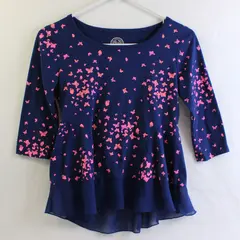 Sonoma Blue and Pink Butterfly Print Top Girls' Size 10