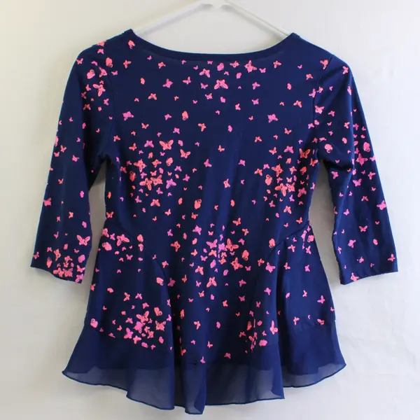 Sonoma Blue and Pink Butterfly Print Top Girls' Size 10