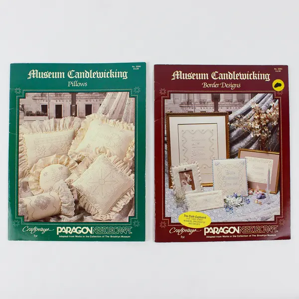 Lot of 2 Museum Candlewicking Pattern Booklets From Paragon Needlecraft