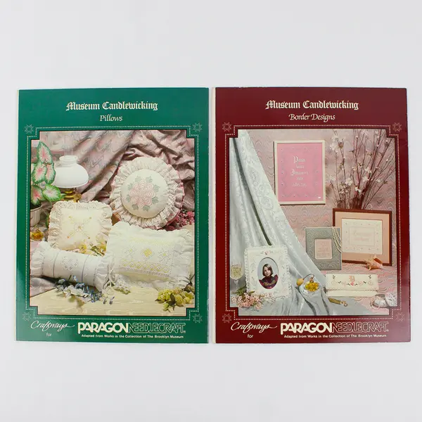 Lot of 2 Museum Candlewicking Pattern Booklets From Paragon Needlecraft