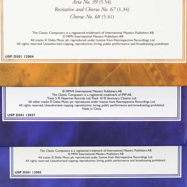 Lot of 3 Classic Composers CD/Book Combo Bach and Handel, 2005