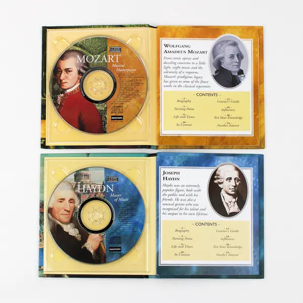 Lot of 2 Classic Composers CD/Book Combo - Mozart and Haydn, 2002