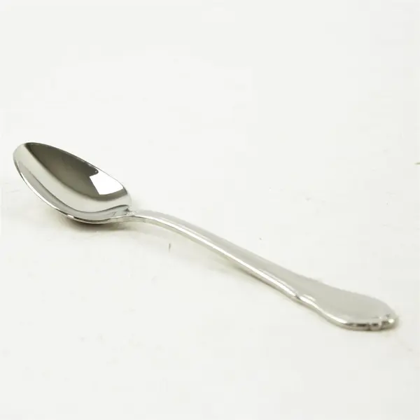 Set of 4 Hampton Silversmiths Lauren Frosted Stainless Place/Oval Soup Spoons