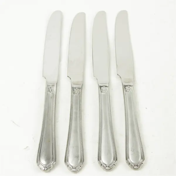 Set of 4 Hampton Silversmiths Lauren Frosted Solid Knives