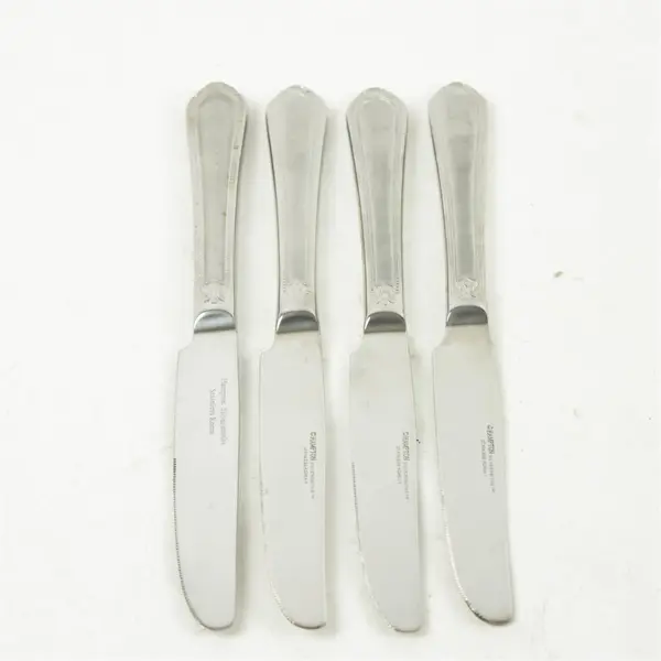 Set of 4 Hampton Silversmiths Lauren Frosted Solid Knives