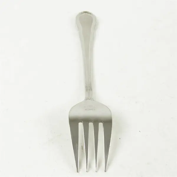 Hampton Silversmiths Lauren Frosted Stainless  Medium Solid Meat Serving Fork