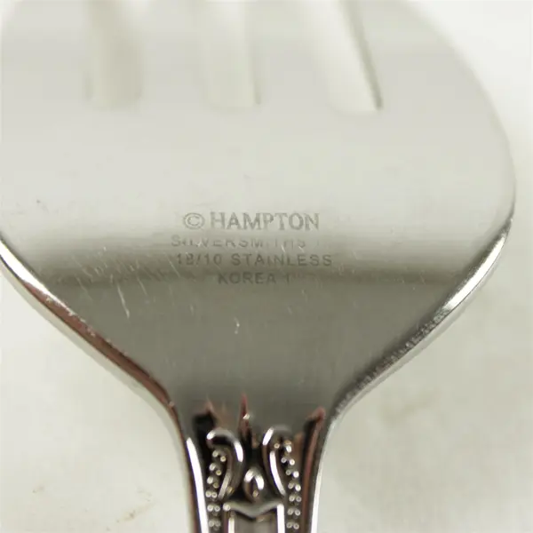 Hampton Silversmiths Lauren Frosted Stainless  Medium Solid Meat Serving Fork