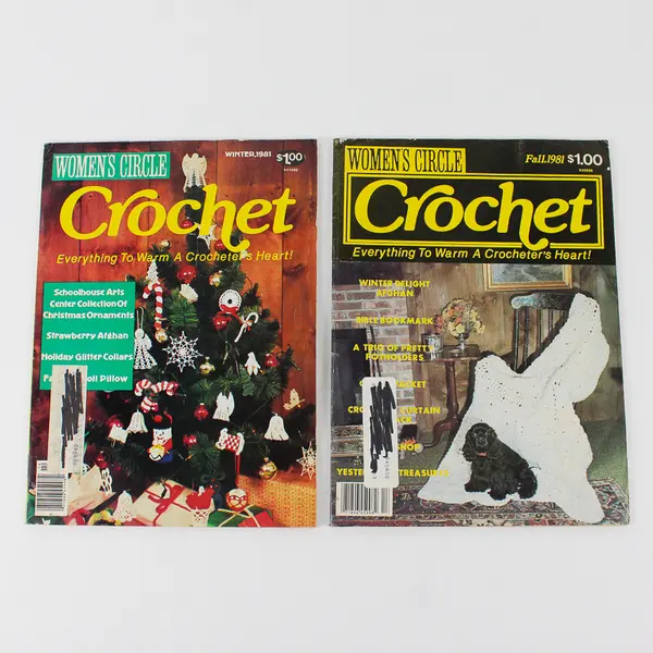 Vintage Lot of 2 Women's Circle Crochet Magazines Fall & Winter 1981 Issues