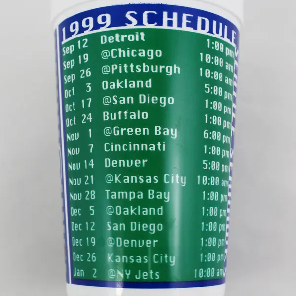  Seattle Seahawks Souvenir Plastic 6" Tall NFL Now Time Cup 1999