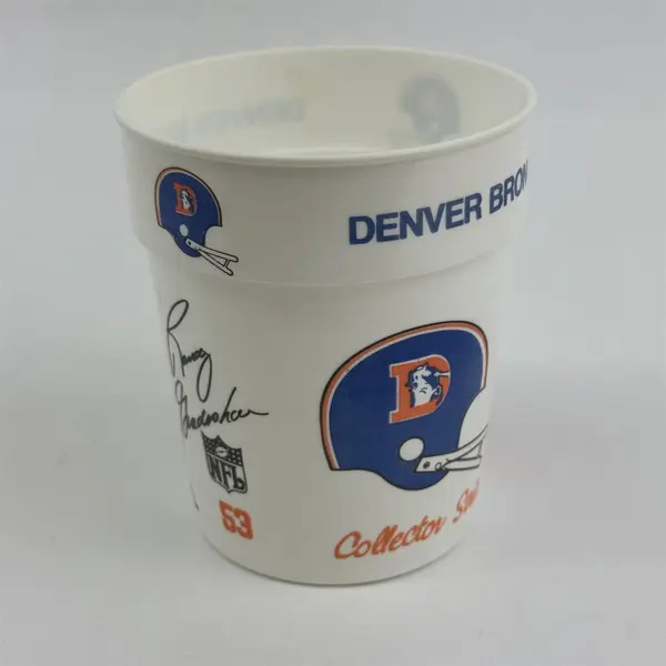 Vintage NFL Football Randy Gradishar 4" Plastic Cup Denver Broncos #53