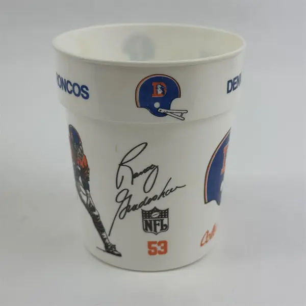 Vintage NFL Football Randy Gradishar 4" Plastic Cup Denver Broncos #53