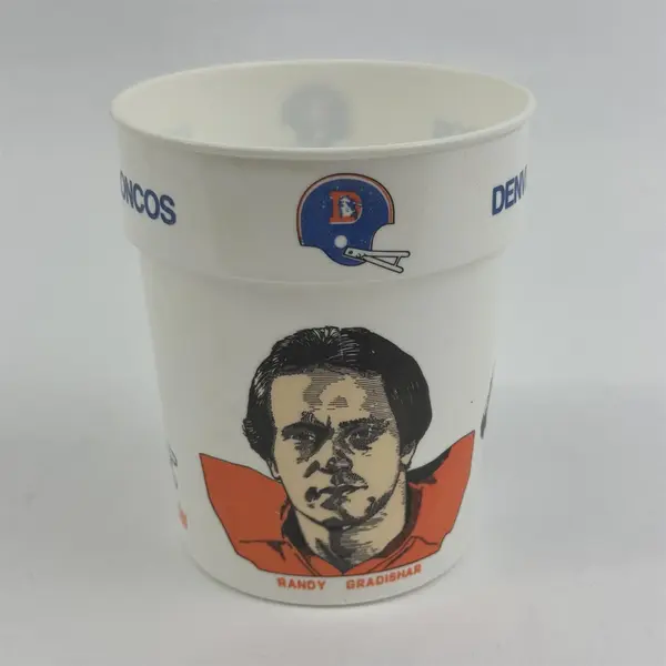 Vintage NFL Football Randy Gradishar 4" Plastic Cup Denver Broncos #53