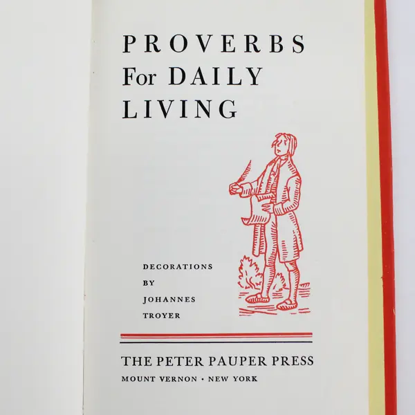 Vintage Peter Pauper Press Proverbs For Daily Living W Dust Jacket