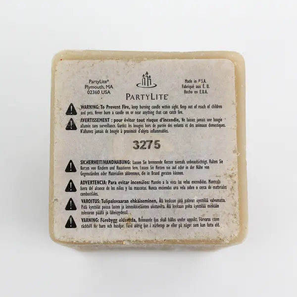 PartyLite Scented Chunk Square Pillar Candle 3275 Retired HTF 3 x 5 inches