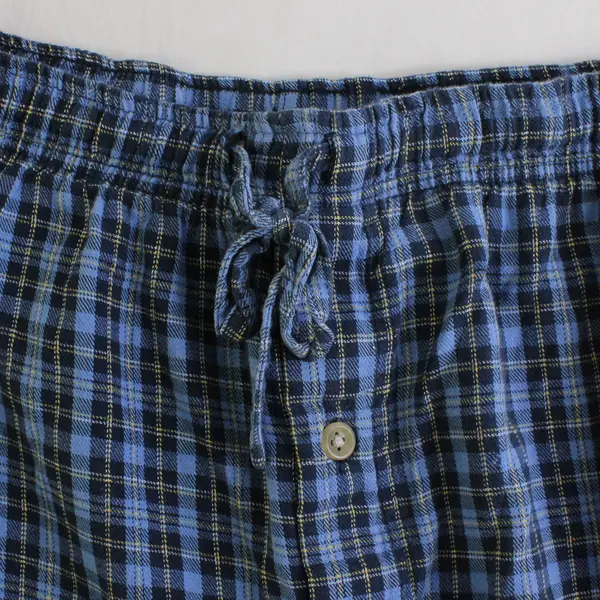 Faded Glory Blue/Yellow Plaid Patterned Pajama Pants Men's Size L (36/38)