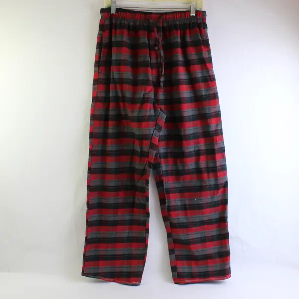 Cascade Casual Wear Red/Gray Plaid Patterned Pajama Pants Men's Size MD
