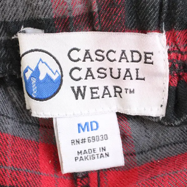 Cascade Casual Wear Red/Gray Plaid Patterned Pajama Pants Men's Size MD