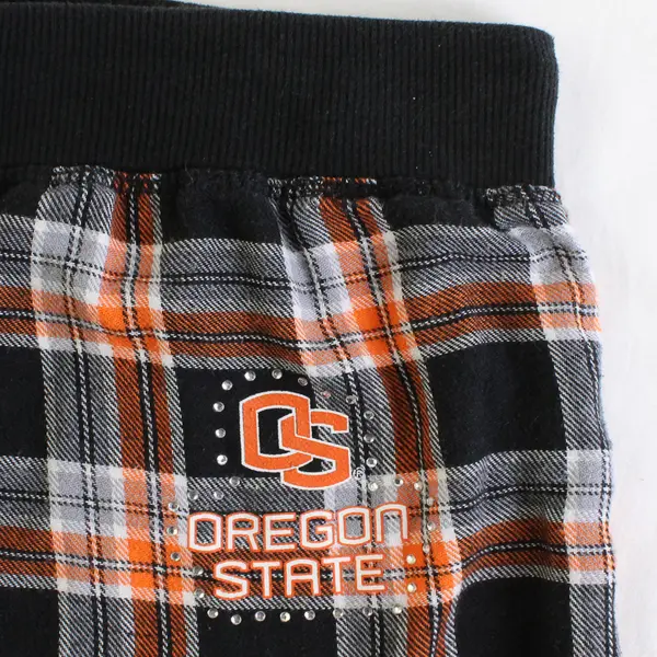 Sideline Apparel Orange/Black OSU Plaid Patterned Pajama Pants Women's Size L
